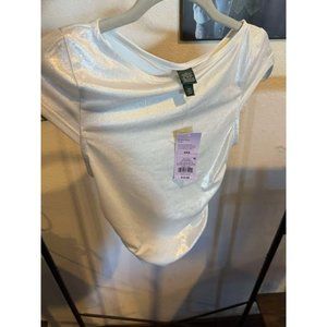 Womens Cap Sleeve Ruched Side Seam T-Shirt - Wild Fable™ White Shine XXS